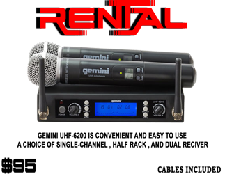 Gemini UHF-6200M UHF Dual Handheld Wireless Mic