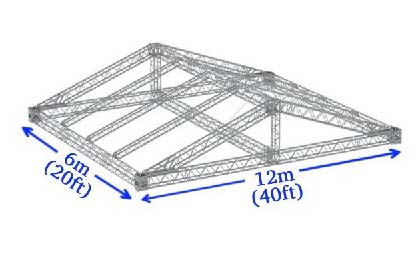 Saddle Roof Stage Tent 12m W x 6m L (40ft x 20ft) Rental