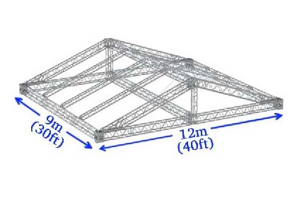 Saddle Roof Stage Tent 12m W x 9m L (40ft x 30ft) Rental